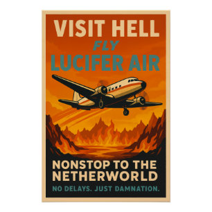 Visit Hell - Poster du Vintage voyage aérien de Fl