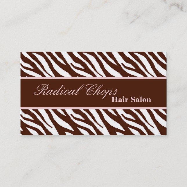 Visite 100 Borwn Pink Zebra Motif d'impression Carte de v (Devant)