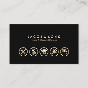 Visite Accueil Général Réparations Gold Icons Carte de vi