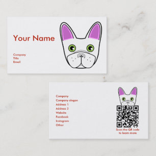 Visite Adorable Visage de Chien-taureaux français - Carte