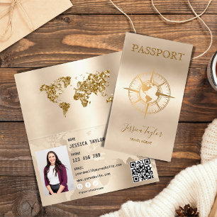 Visite Agent de voyage Carte du monde de passeport Insére