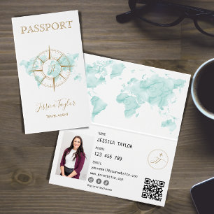 Visite Agent de voyage Carte du monde de passeport Insére