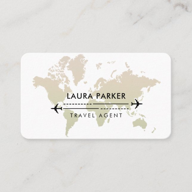 Visite Agent de voyage Carte du monde Services de vacance (Devant)