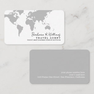Visite Agent de voyage élégant carte du monde grise