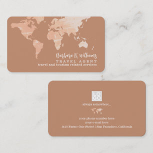 Visite Agent de voyage élégant carte du monde terracotta