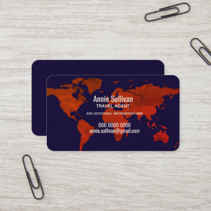 Visite Agent de voyage élégant Contact - Carte du monde