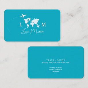 Visite Agent de voyages Azure monogramme carte du monde &