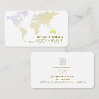 Visite Agent de voyages élégant carte du monde blanc