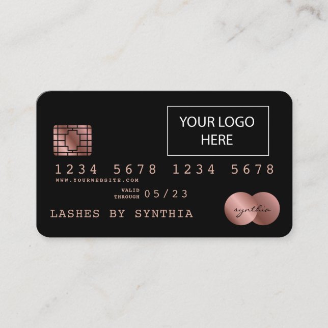 Visite Ajouter le style de votre carte de crédit logo (Devant)