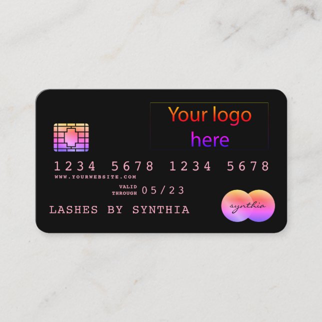 Visite Ajouter le style de votre carte de crédit logo (Devant)