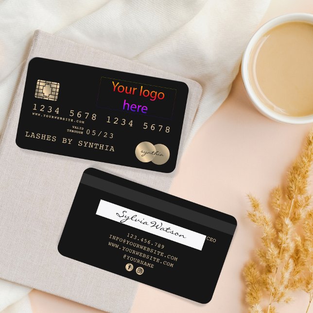 Visite Ajouter le style de votre carte de crédit logo (Créateur téléchargé)