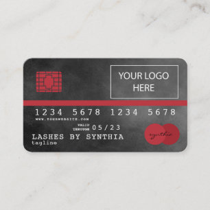 Visite Ajouter votre carte de crédit logo rouge et noir
