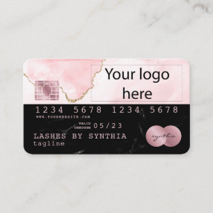 Visite ajouter votre logo Carte de crédit Marbre noir ros