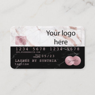 Visite Ajouter votre logo Carte de crédit Rose stylisé ma