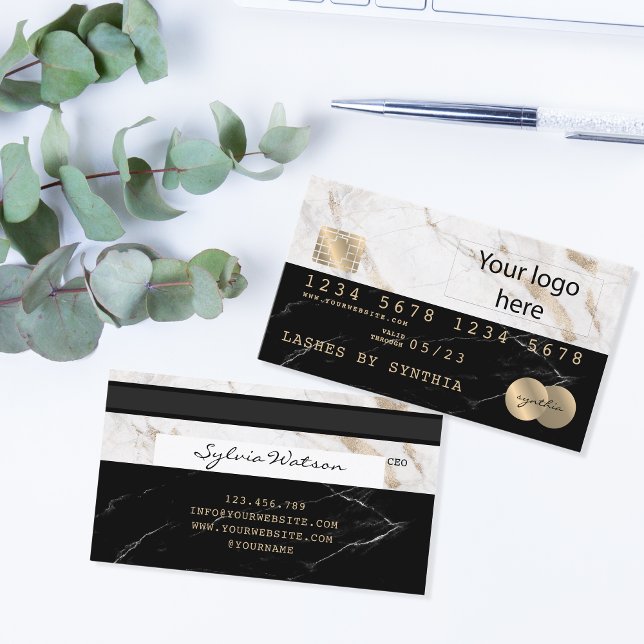Visite ajouter votre logo Carte de crédit Styled Black Ma (Créateur téléchargé)