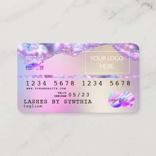 Visite Ajouter Votre Logo Carte de crédit Styled Opal Iri