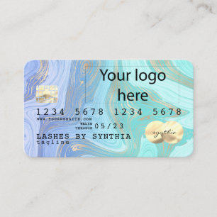 Visite ajouter votre logo pastel unicorn liquide Carte de