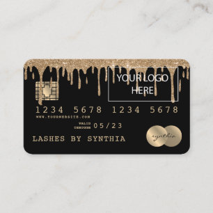 Visite Ajoutez Votre Carte De Crédit Logo Revêtu D'Or