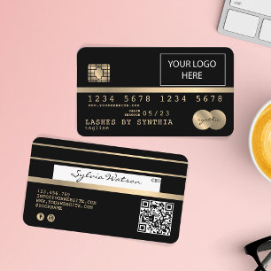 Visite Ajoutez votre carte de crédit Logo Styled Gold et 