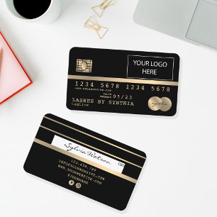 Visite Ajoutez votre carte de crédit Logo Styled Gold et