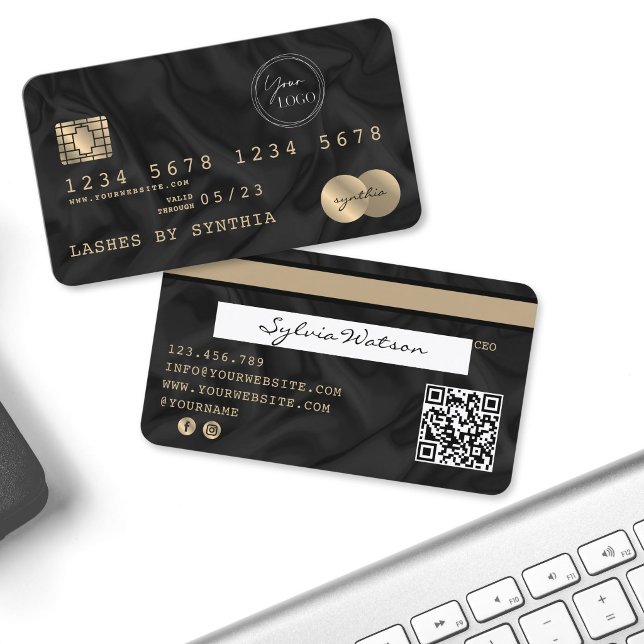 Visite Ajoutez votre logo Code QR de carte de crédit (Add Your Logo QR Code Credit Card Style BUSINESS CARD)