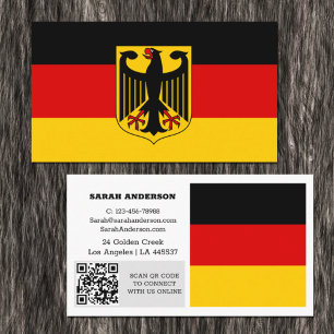 Visite Allemagne moderne, Carte de visite, Drapeau allema