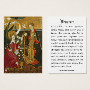 Visite Annonciation de Mary Memorare Catholique Cartes sa