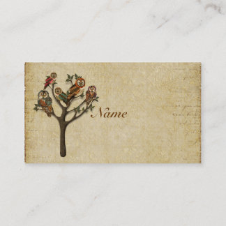 Visite Arbre de carte de visite/d'étiquettes de hiboux