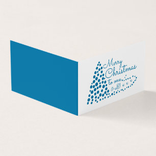 Visite Arbre de Noël bleu, carte de Noël photo familiale