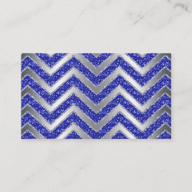 Visite Argent de bleu d'étincelle de Chevron de carte de (Devant)