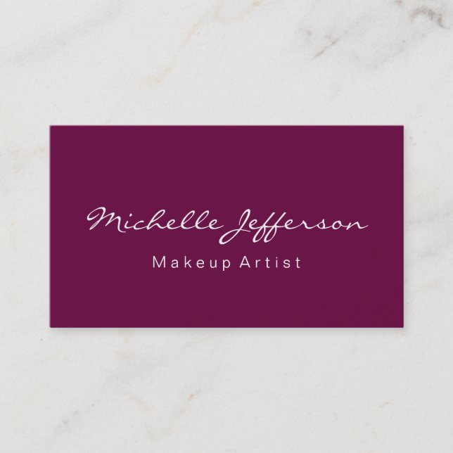 Visite Artiste de maquillage violet Tyrien Carte de visit (Devant)