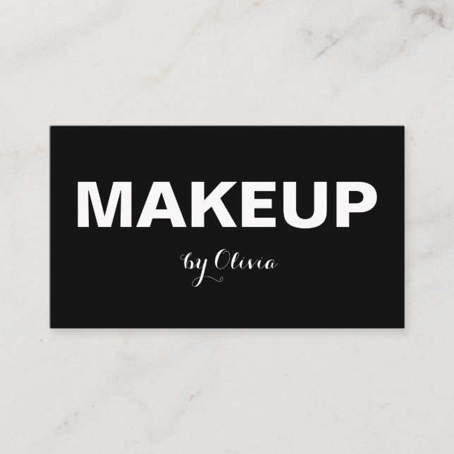 Visite Artiste maquillage Moderne Noir Blanc Carte de vis (Devant)