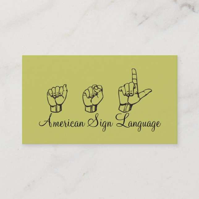 Visite ASL, Langue des Signes, Traducteur, Carte de Visit (Devant)