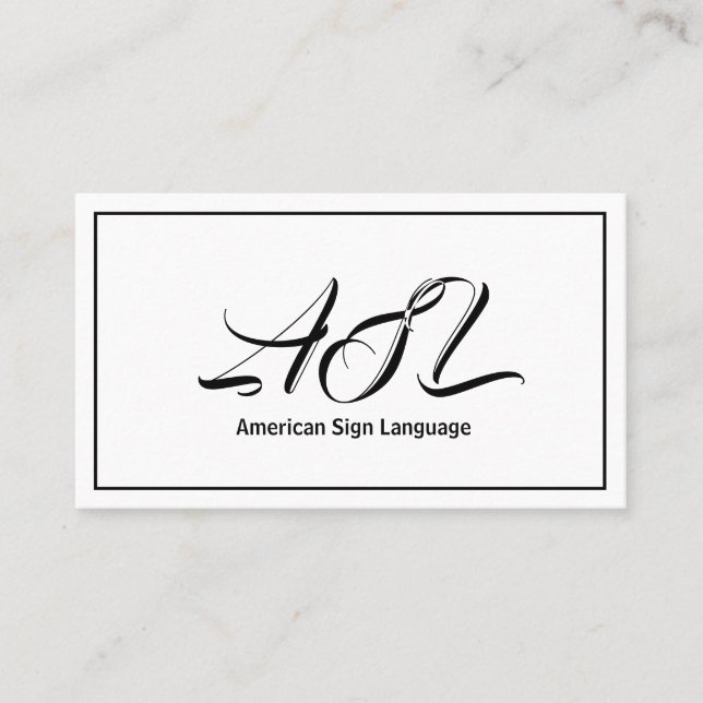 Visite ASL, Langue des signes, Traducteur, Carte de visit (Devant)
