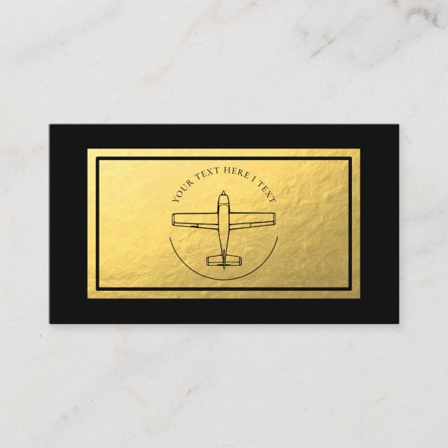 Visite Avion de l'aviation - Faux Gold Foil Carte de visi (Devant)