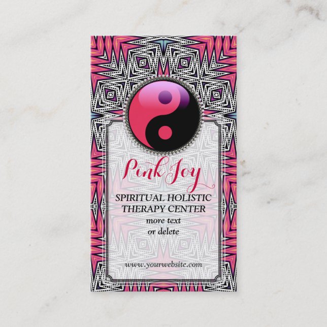 Visite Aztec Rose Joy YinYang New Age Yoga Carte de visit (Devant)