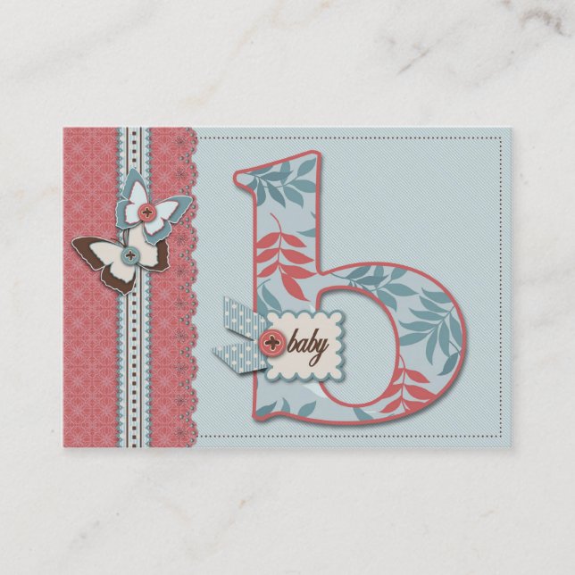 Visite B est pour la carte de rappel de bébé (Devant)