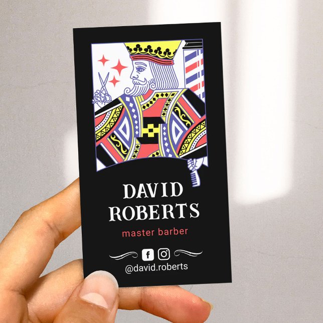Visite Barber King Style de carte de jeu Black Hair Styli (Créateur téléchargé)