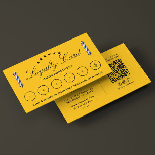 Visite Barbier Pole classique Jaune Barbershop Carte de f