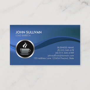 Visite Barista Cafe Chrome Coffee Cup Icon Carte de visit
