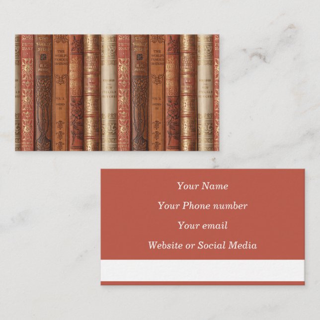 Visite Belle carte d'appel de livre Spines (Devant / Derrière)
