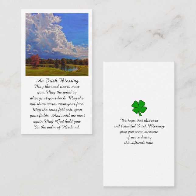 Visite Belle carte de condoléances commémorative (Devant / Derrière)