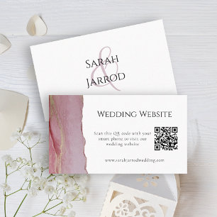 Visite Belle carte de site web Mariage de Dusty Pink QR