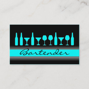 Visite Black turquoise bleu bartender boissons carte de v