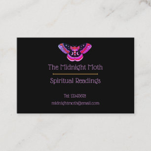 Visite Black Vintage Tattoo Style Moth Art Carte de visit