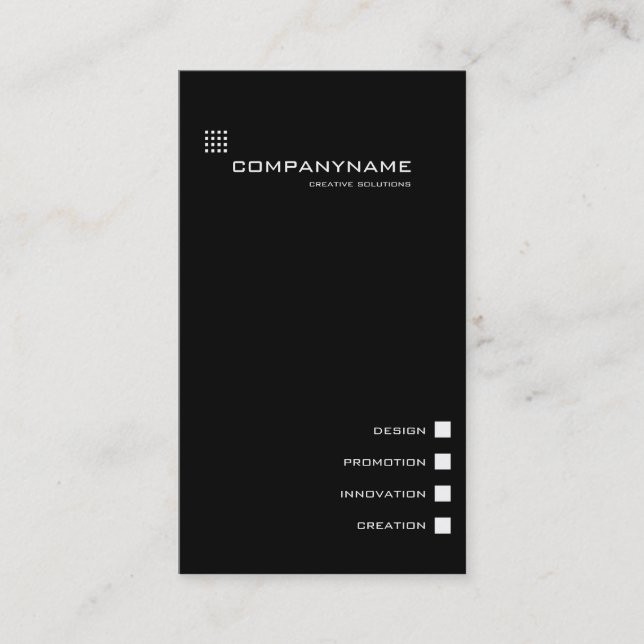 Visite Black&white élégant et minimalistic II de carte de (Devant)