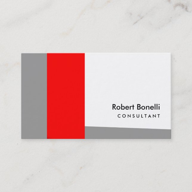 Visite Blanc Rouge Plain moderne Consultant Carte de visi (Devant)