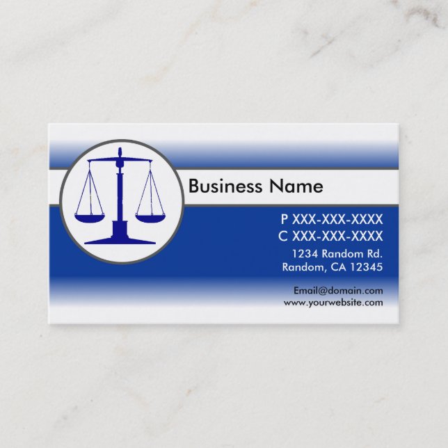 Visite Bleu blanc fade loi justice balance carte de visit (Devant)