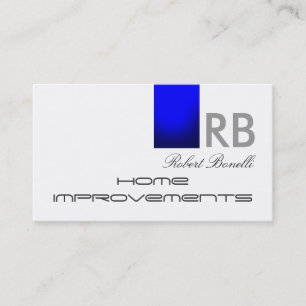 Visite Bleu Blanc Monogramme Accueil Réparations Carte de