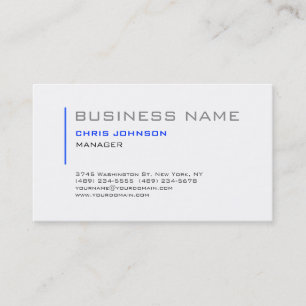 Visite Bleu et blanc Gris Charming Manager Carte de visit